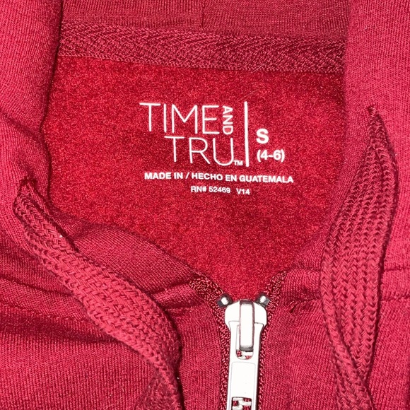 Small Maroon Time and Tru Zip-up Hoodie - Picture 2 of 3